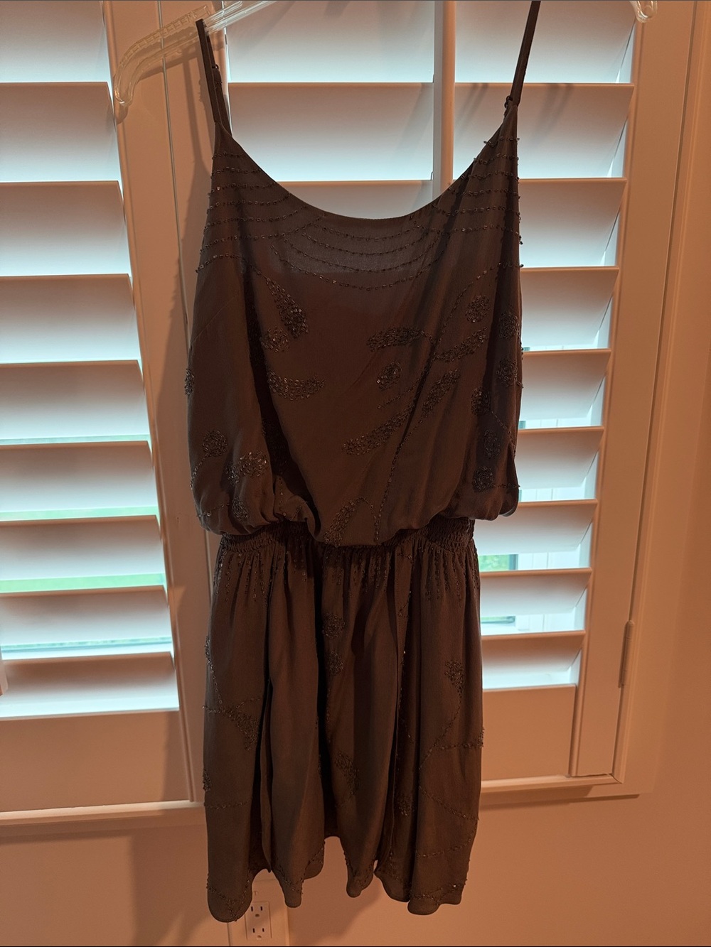 Women's Beaded Grey Dress